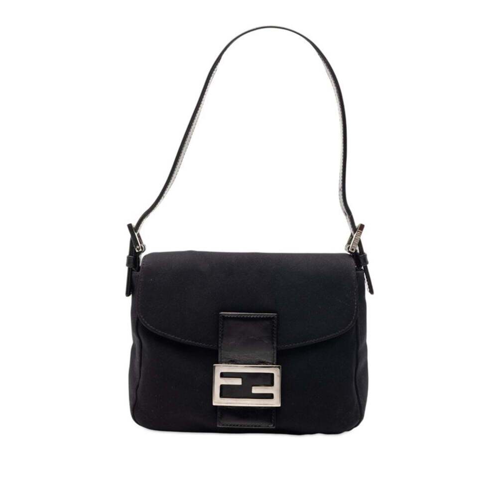 FENDI Black Leather Shoulder Bag